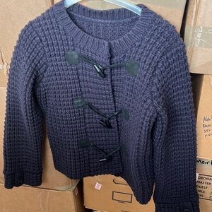 Purple Cable Knit Cropped Sweater